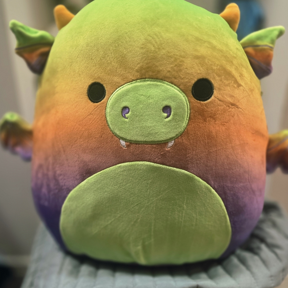Squishmallows Green and Orange Dragon Stuffed Animal